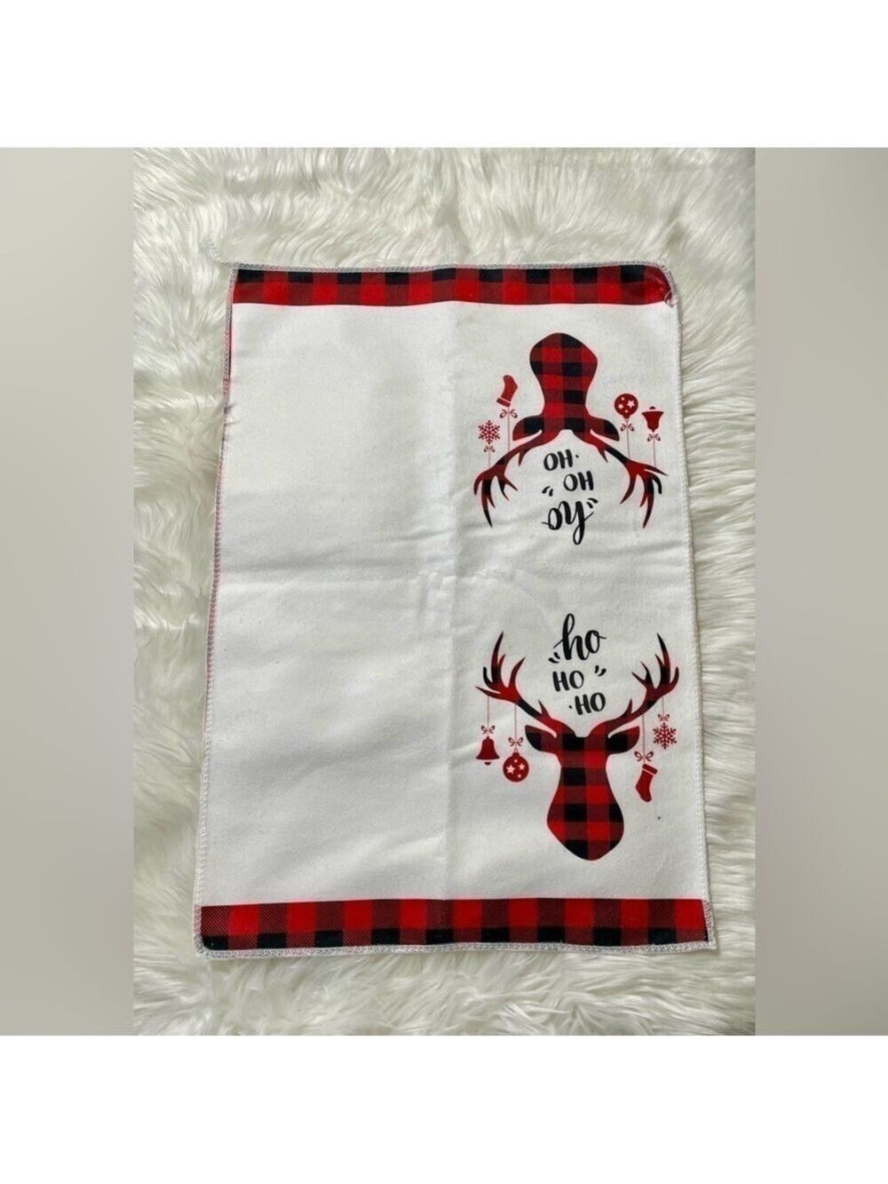 Kitchen Towels Christmas Red White Black Set of 2 - Picture 3 of 6